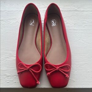 New York & Company Scarlet Flats with Bow